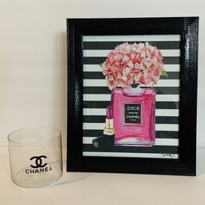 Chanel Framed Art & Candle Holder Set
